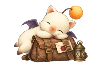 A moogle courier takes a nap.