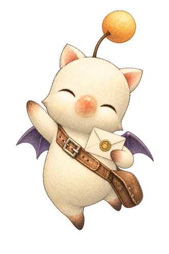 A moogle carries the next invitation.
